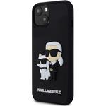 Karl Lagerfeld 3D Rubber Karl a Choupette kryt pre iPhone 13, čierny