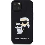 Karl Lagerfeld 3D Rubber Karl a Choupette kryt pre iPhone 13, čierny