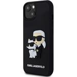 Karl Lagerfeld 3D Rubber Karl a Choupette kryt pre iPhone 14, čierny