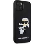 Karl Lagerfeld 3D Rubber Karl a Choupette kryt pre iPhone 14, čierny