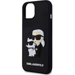 Karl Lagerfeld 3D Rubber Karl a Choupette kryt pre iPhone 14, čierny