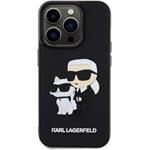 Karl Lagerfeld 3D Rubber Karl a Choupette kryt pre iPhone 14 Pro, čierny