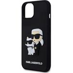 Karl Lagerfeld 3D Rubber Karl a Choupette kryt pre iPhone 15, čierny