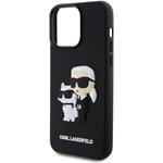 Karl Lagerfeld 3D Rubber Karl a Choupette kryt pre iPhone 15 Pro Max, čierny