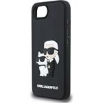 Karl Lagerfeld 3D Rubber Karl and Choupette kryt pre iPhone 16e, čierny