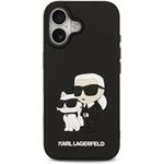 Karl Lagerfeld 3D Rubber Karl and Choupette kryt pre iPhone 17, čierny