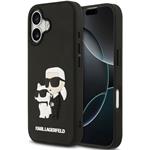 Karl Lagerfeld 3D Rubber Karl and Choupette kryt pre iPhone 17, čierny