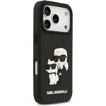 Karl Lagerfeld 3D Rubber Karl and Choupette kryt pre iPhone 17 Pro, čierny