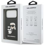 Karl Lagerfeld 3D Rubber Karl and Choupette kryt pre iPhone 17 Pro, čierny