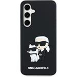Karl Lagerfeld 3D Rubber Karl and Choupette kryt pre Samsung Galaxy S24 FE, čierny