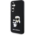 Karl Lagerfeld 3D Rubber Karl and Choupette kryt pre Samsung Galaxy S24 FE, čierny