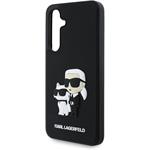 Karl Lagerfeld 3D Rubber Karl and Choupette kryt pre Samsung Galaxy S24 FE, čierny