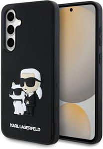 Karl Lagerfeld 3D Rubber Karl and Choupette kryt pre Samsung Galaxy S24 FE, čierny
