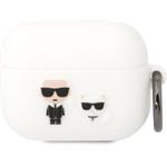 Karl Lagerfeld a Choupette silikónové puzdro pre Airpods Pro, biele