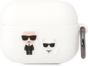 Karl Lagerfeld a Choupette silikónové puzdro pre Airpods Pro, biele