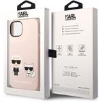 Karl Lagerfeld and Choupette Liquid Silicone zadný kryt pre iPhone 14 Plus, ružový