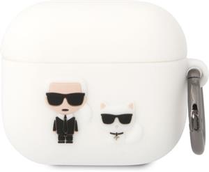 Karl Lagerfeld and Choupette silikónové puzdro pre Airpods 3, biele