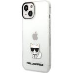 Karl Lagerfeld Choupette Logo zadný kryt pre iPhone 14 Plus, transparentný