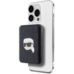 Karl Lagerfeld Embossed Karl Head, 5000mAh, MagSafe powerbanka, čierna