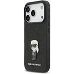 Karl Lagerfeld Fixed Glitter Metal Ikonik kryt pre iPhone 17 Pro, čierny