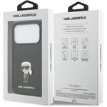 Karl Lagerfeld Fixed Glitter Metal Ikonik kryt pre iPhone 17 Pro, čierny