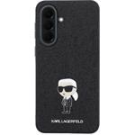 Karl Lagerfeld Fixed Glitter Metal Ikonik kryt pre Samsung Galaxy A37, čierny