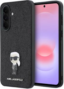 Karl Lagerfeld Fixed Glitter Metal Ikonik kryt pre Samsung Galaxy A37, čierny
