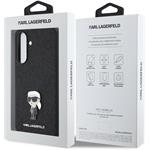 Karl Lagerfeld Fixed Glitter Metal Ikonik kryt pre Samsung Galaxy A56, čierny