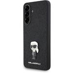 Karl Lagerfeld Fixed Glitter Metal Ikonik kryt pre Samsung Galaxy A56, čierny