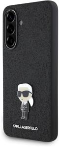 Karl Lagerfeld Fixed Glitter Metal Ikonik kryt pre Samsung Galaxy A56, čierny