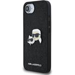 Karl Lagerfeld Fixed Glitter Metal K&CH kryt pre iPhone 16e, čierny