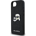 Karl Lagerfeld Fixed Glitter Metal K&CH kryt pre iPhone 16e, čierny
