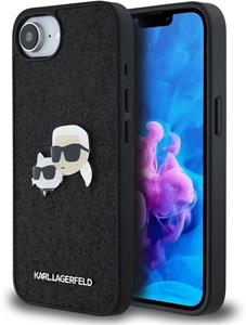 Karl Lagerfeld Fixed Glitter Metal K&CH kryt pre iPhone 16e, čierny