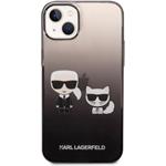 Karl Lagerfeld Gradient Karl and Choupette zadný kryt pre iPhone 14 Plus, čierny