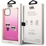 Karl Lagerfeld Gradient Karl and Choupette zadný kryt pre iPhone 14 Plus, ružový