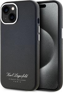 Karl Lagerfeld Grained PU Hotel RSG kryt pre iPhone 14, čierny