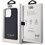 Karl Lagerfeld Grained PU Hotel RSG kryt pre iPhone 15 Pro Max, čierny
