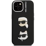 Karl Lagerfeld Grained PU K&CH Heads kryt pre iPhone 15, čierny