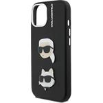 Karl Lagerfeld Grained PU K&CH Heads kryt pre iPhone 15, čierny