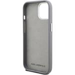 Karl Lagerfeld Grained PU K&CH Heads kryt pre iPhone 15, sivý