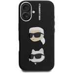 Karl Lagerfeld Grained PU K&CH Heads kryt pre iPhone 16, čierny