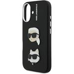 Karl Lagerfeld Grained PU K&CH Heads kryt pre iPhone 16, čierny