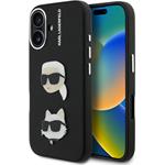 Karl Lagerfeld Grained PU K&CH Heads kryt pre iPhone 16, čierny