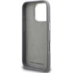 Karl Lagerfeld Grained PU K&CH Heads kryt pre iPhone 16 Pro, sivý