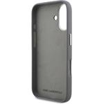 Karl Lagerfeld Grained PU K&CH Heads kryt pre iPhone 16, sivý