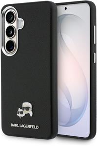 Karl Lagerfeld Grained PU Leather K&CH Heads Magnetic kryt pre Samsung Galaxy S26+, čierny