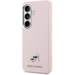 Karl Lagerfeld Grained PU Leather K&CH Heads Magnetic kryt pre Samsung Galaxy S26, ružový