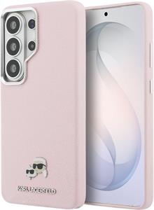 Karl Lagerfeld Grained PU Leather K&CH Heads Magnetic kryt pre Samsung Galaxy S26 Ultra, ružový