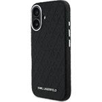 Karl Lagerfeld Grained PU Repeated Logo MagSafe kryt pre iPhone 16, čierny