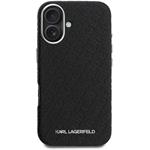 Karl Lagerfeld Grained PU Repeated Logo MagSafe kryt pre iPhone 16, čierny